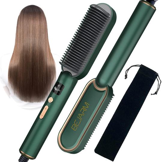 Hair Straightener brush for Women & Men, Hair Styler, Straightener Machine Brush/PTC Heating Electric Straightener with 5 Temperature Control